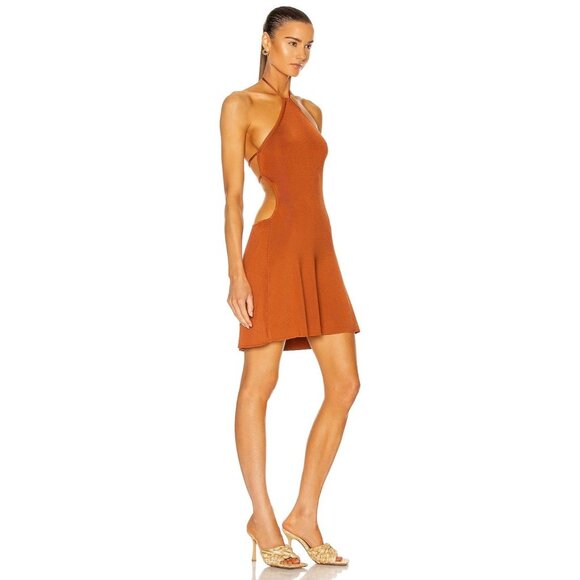 Cult Gaia Leslie Knit Dress in Spice Large New Womens Mini Metallic Cocktail - Picture 6 of 15